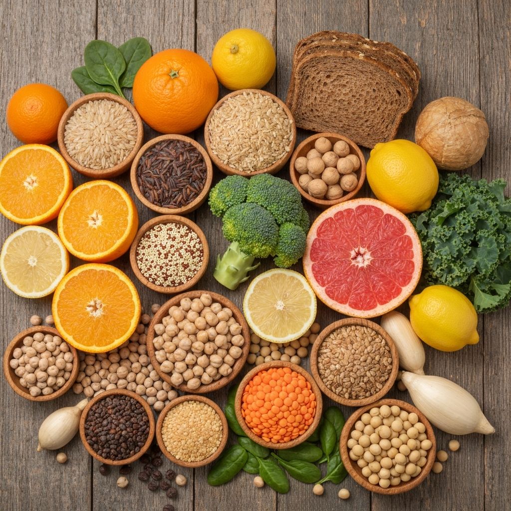 Foods rich in B vitamins and vitamin C