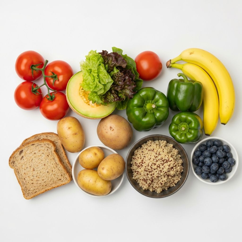 Fresh produce and balanced meal composition